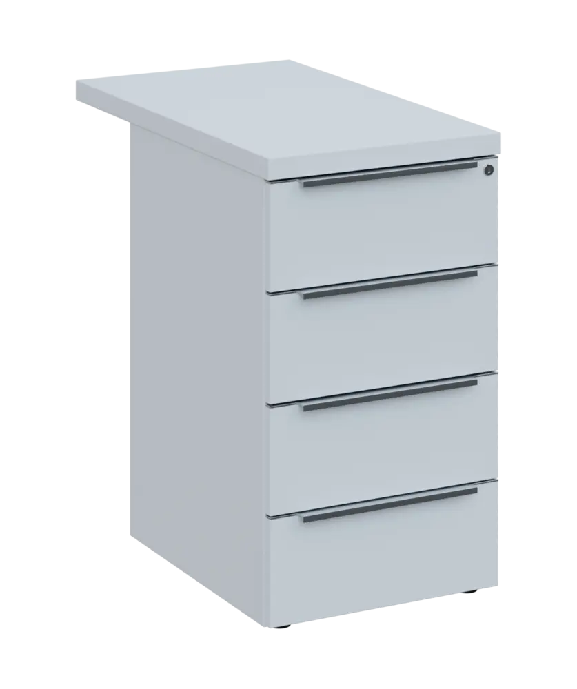 SIKC - 81 kontejner přístavný, 4-zásuvkový, deska 36 mm, centrální zámek, bílá